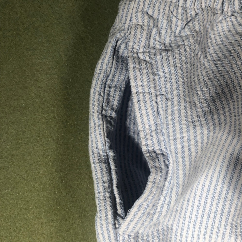 Brandy Melville Pants Womens One Size Blue White Striped Seersucker Drawstring - Picture 6 of 16